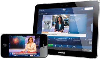 Watch satellite television on smartphone or tablet