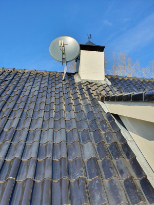 Install satellite TV antenna - slanted roof