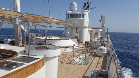 Satellite TV installation on Sherakhan charter yacht