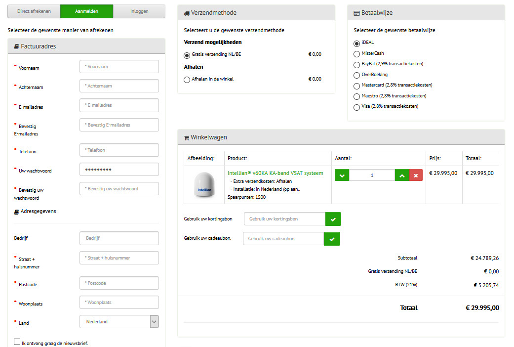 checkput pagina DeSchotelShop