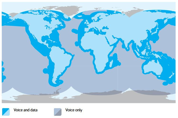 Bereik Cobham SAILOR Fleet One antenne Bereik Cobham SAILOR Fleet One antenne