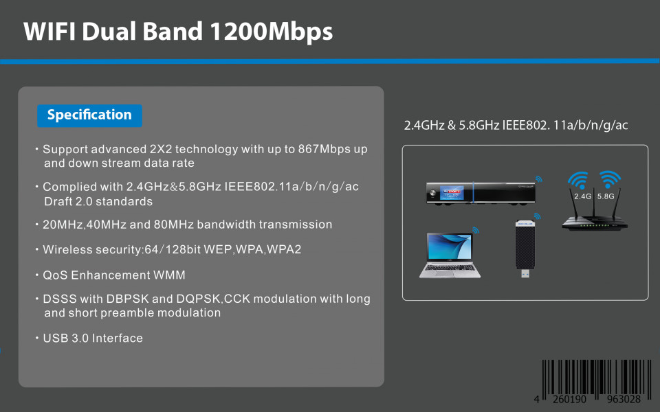 GigaBlue USB 3.0 WiFi 1200Mbps adapter GigaBlue USB 3.0 WiFi 1200Mbps adapter