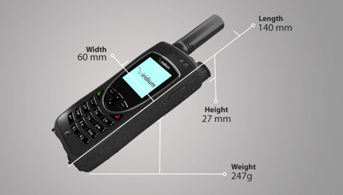 Dimensions Iridium Extreme 9575 satellite phone Dimensions Iridium Extreme 9575 Satellite Phone