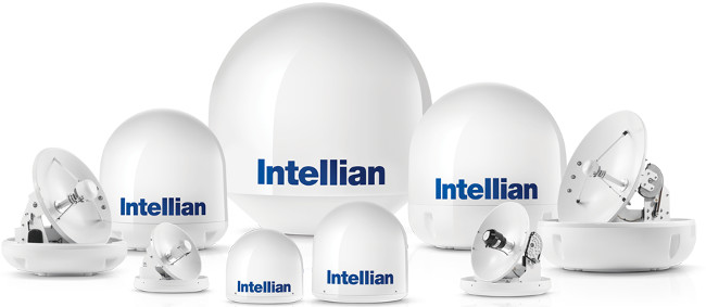 Intellian® i4 SatFlower satelliet systeem Intellian® i5 satelliet antenne systeem